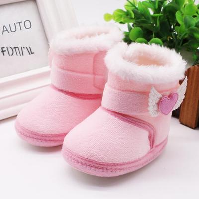 Neugeborenen Baby High-Top Samt Schneestiefel - Rutschfest, Umschlagmanschetten, Einfarbig, Dicke Baumwolle, 0-1 Jahre.