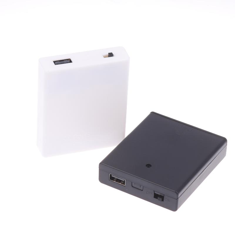 1Pcs Portable Mini USB Power Supply Battery Box 4AA Battery Holder Storage Case For LED Strip Light Accessories