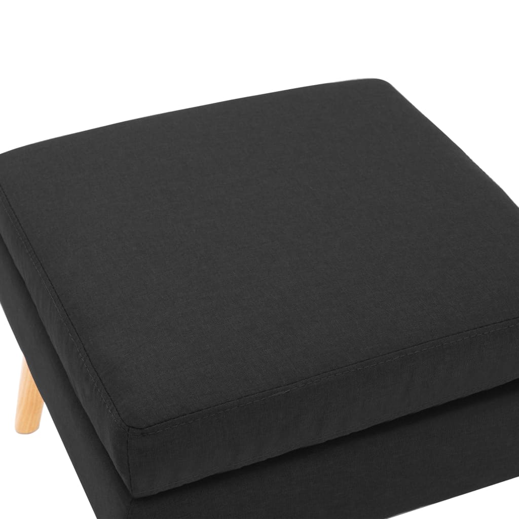 Footstool Black Fabric