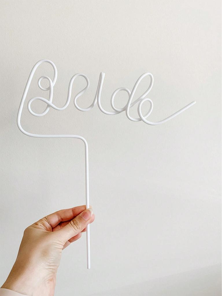 Braut Strohhalm Junggesellinnenabschied Wiederverwendbarer Plastik-Trinkhalm Brautparty-Dekoration Foto-Requisite Braut-zu-sein Geschenk Geschenke Hochzeit