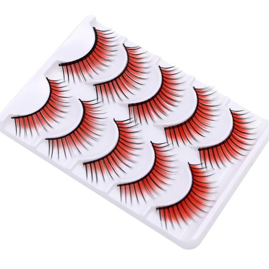 5Pairs Colorful Long Thick Fake Eye Lash Makeup Stage Party Eyelash Extension