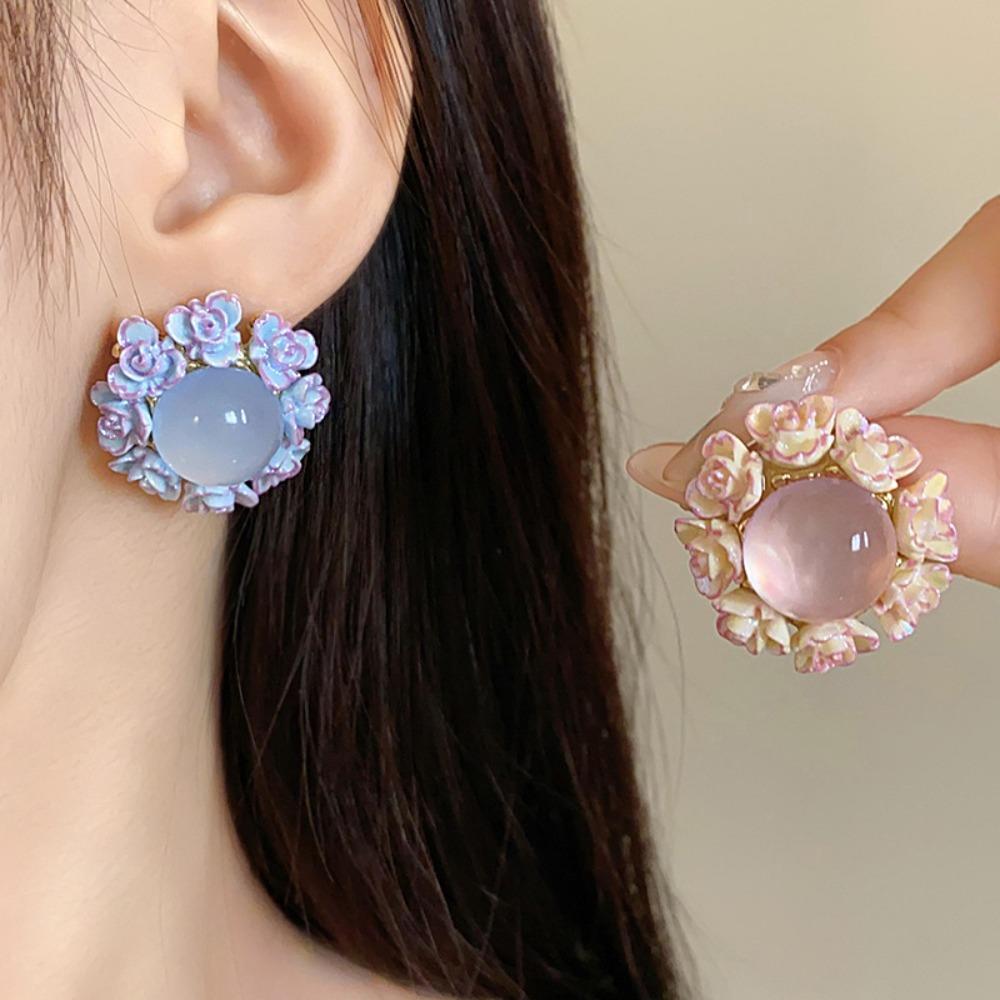 Light Luxury Flower Stud Earrings Ear Jewelry Sweet Flower Earrings Bohemian Earrings Women  Gift
