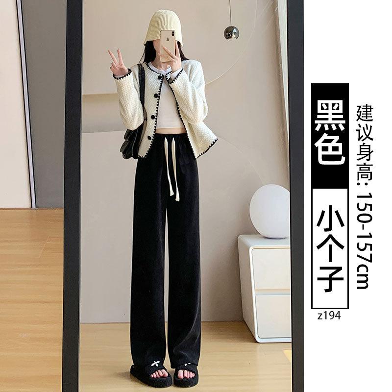 Lamb Wool Chenille Wide-leg Pants Women's Autumn and Winter New Casual Piled Thickened Cotton Pants Corduroy Pants