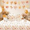 Plastic Fork Spoon Disposable Tablewares Autumn Theme Party Flatwares Kit  Party Supplies