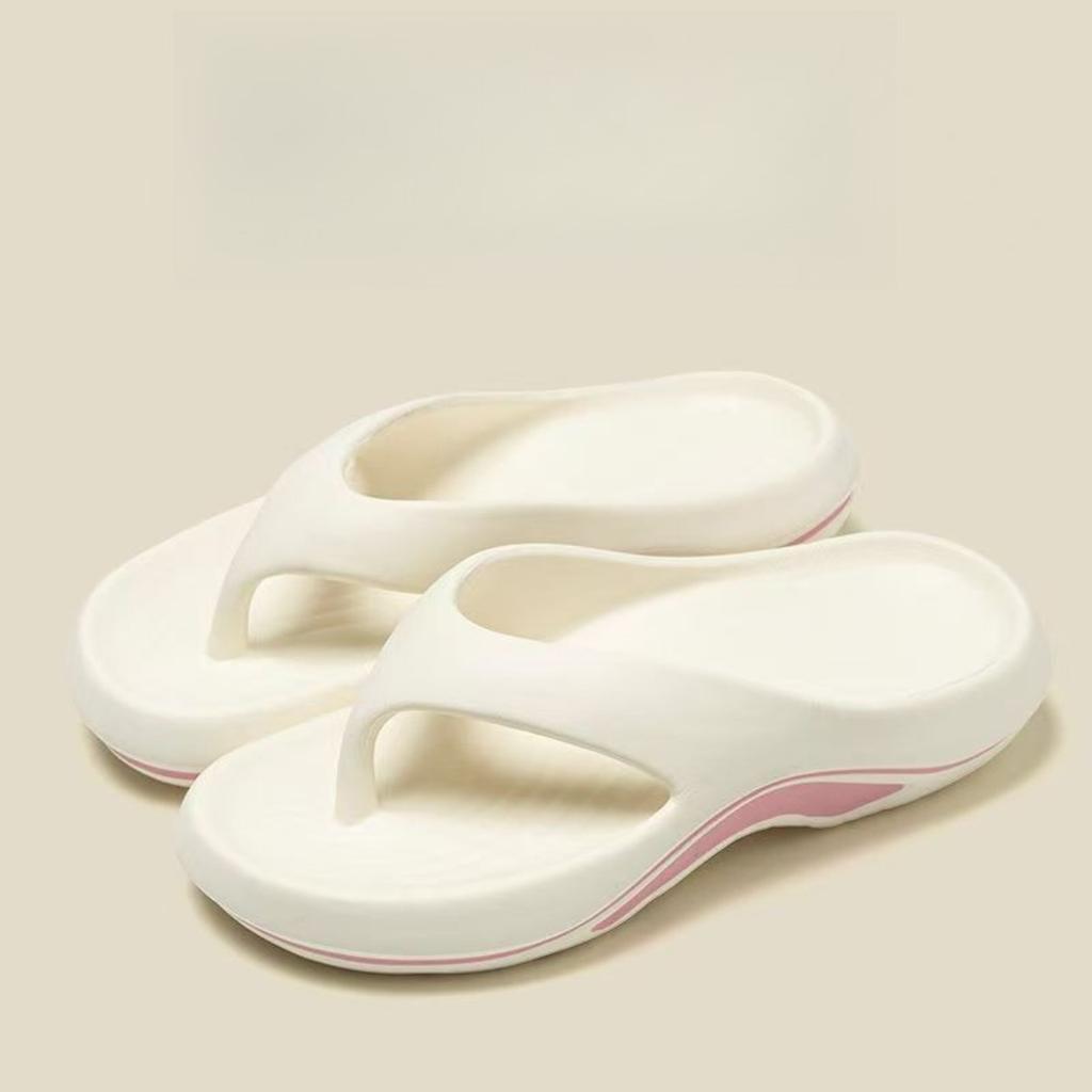 Unisex Contrasting Wave Thick Soled Slippers, Lightweight EVA Sandals, Soft, Non Slip, Shock-absorbing, Comfortable for Cooldown