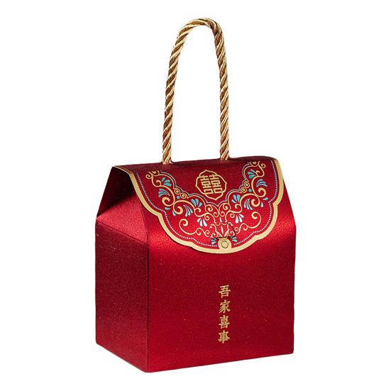 1 Set Candy Box Delicate Nice-looking Paper Chinese Traditional Xi Character Gift Case for Wedding
