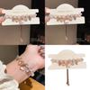 Light Luxury Zircon Artificial Pearl Flower Heart Pendant Bracelet For Women Gift