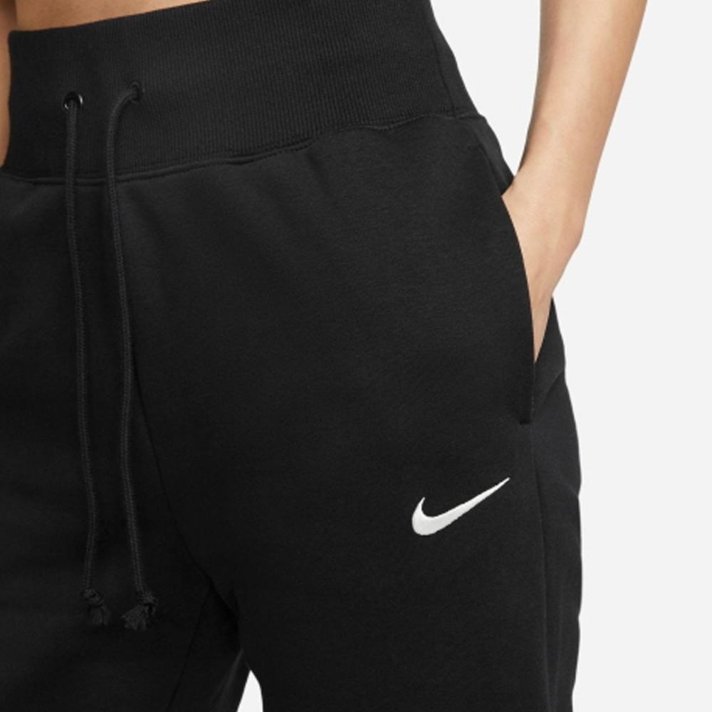 Nike Solid Color High Waist Drawstring Cuffed Casual Pants Women Bottoms Black DQ5689-010