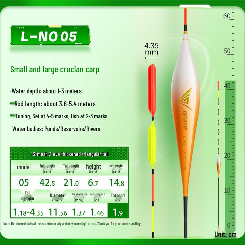 Xiao Feng Xian Triangle Tail Fishing Float: Eye-catching Thickened Tail for Wild Fishing, Ideal for Crucian Carp.