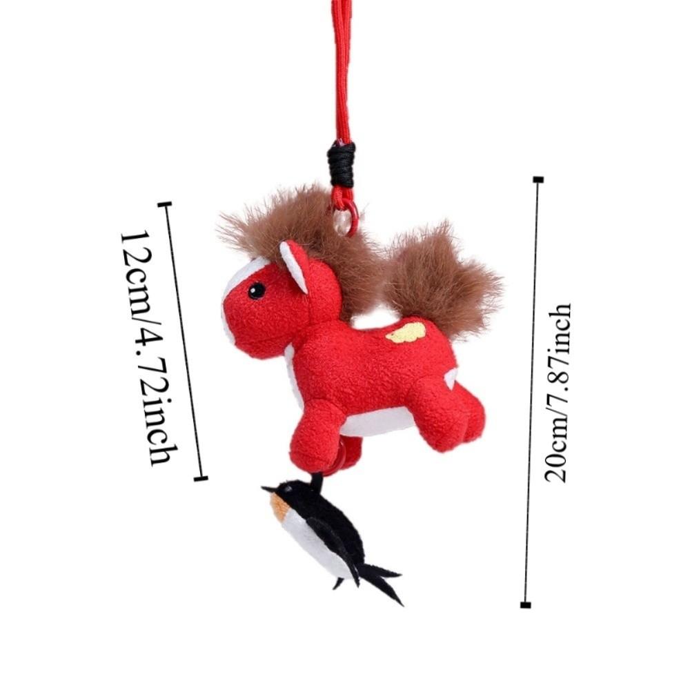 Horse Stepping Flying Swallow Stuffed Animal Keyring Plush Horse Doll Pendant  Birthday Gift