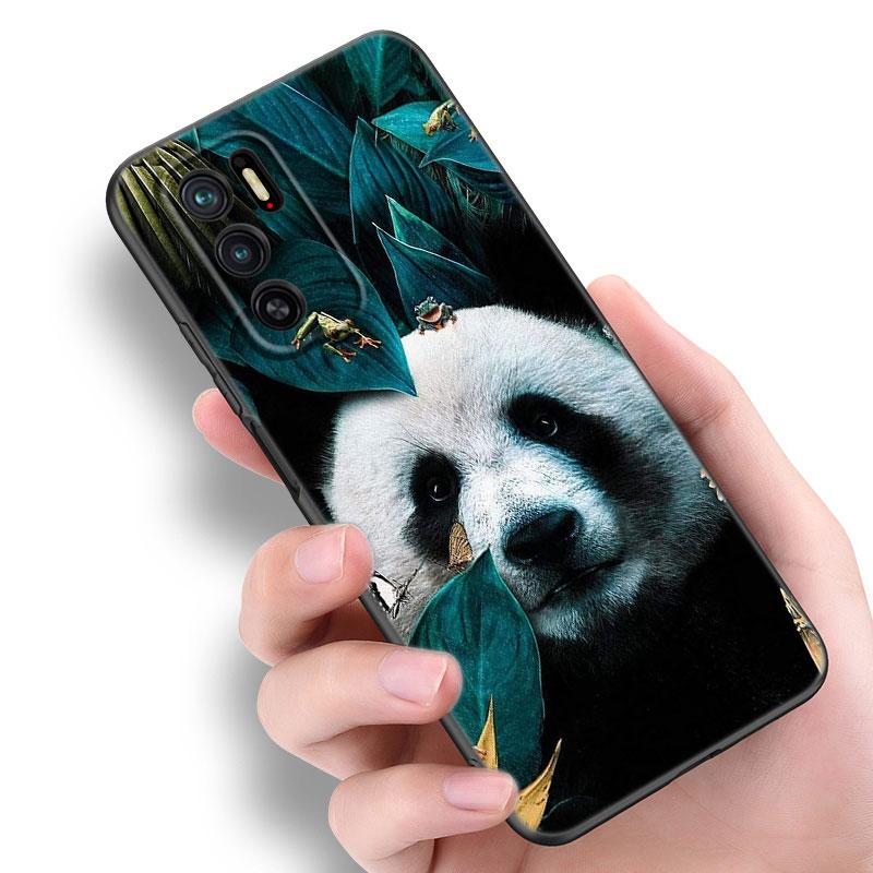 Panda Chinese Bear Phone Case For Xiaomi Redmi Note 7 8 9 10 Lite 11 11E 11T 12 Pro 11S 4G 10T 5G 8T 9S 10S Soft TPU Black Cover