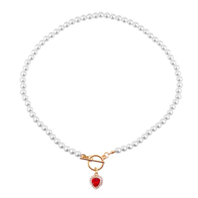 

Круглое ожерелье с подвеской, можно носить с обеих сторон, цепочка на ключицу, модный и персонализированный аксессуар для темперамента красный