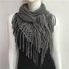 Autumn New Solid Color Triangle Fringe Wool Scarf Knitted Shawl Triangular Scarf Wrap