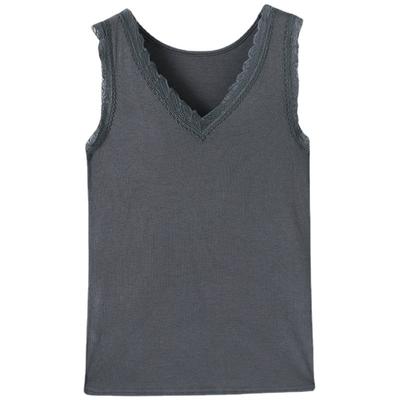 Sommeranzug für Damen mit Hosenträgern und Westen, Modischer Stil, Modal Übergröße Schwarzgrundig, V-Ausschnitt Ärmelloses Oberteil