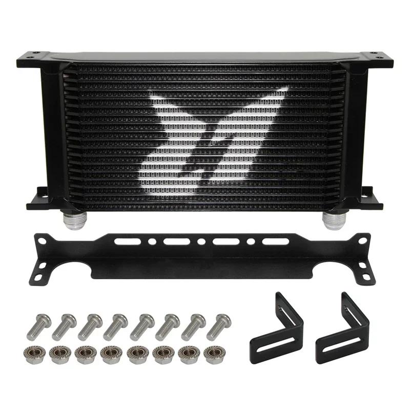 Universal LR Oil cooler +Mounting Bracket Mocal Type Kit AN10 19 Row Engine 248mm Engine Black/Silver Aluminum