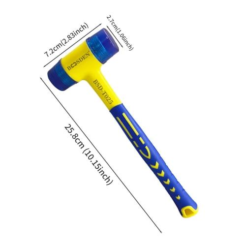 BOOSDEN Rubber Hammer, Plastic Hammer, Combination Hammer, Pipe Handle, Non-Slip, Repair Tool (30mm)