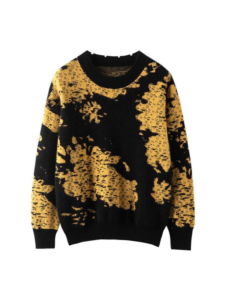 Retro Jacquard Cashmere Women's Round Neck Sweater - 2025 Autumn/Winter Collection