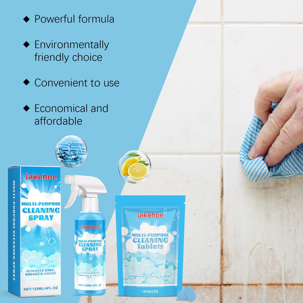 US Stock Multi Purpose Cleaning Spray and Tablets Kit All Purpose Kitchen Degreaser Bathroom Water Stain Wall Cleaner House Cleaning Detergent Fast