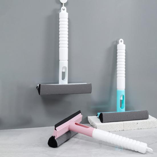 Window Glass Squeegee with Water Spray Non-Slip Handle Design Hanging Storage Multifunctional 3-in-1 Cleaner