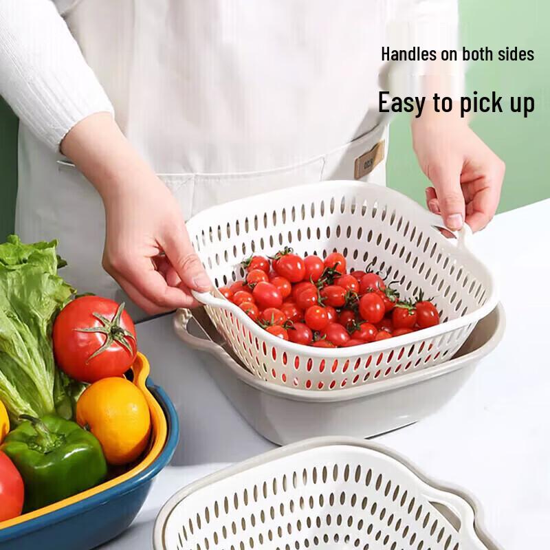 maxcook Nordic Style Stackable PP Draining Basket Set