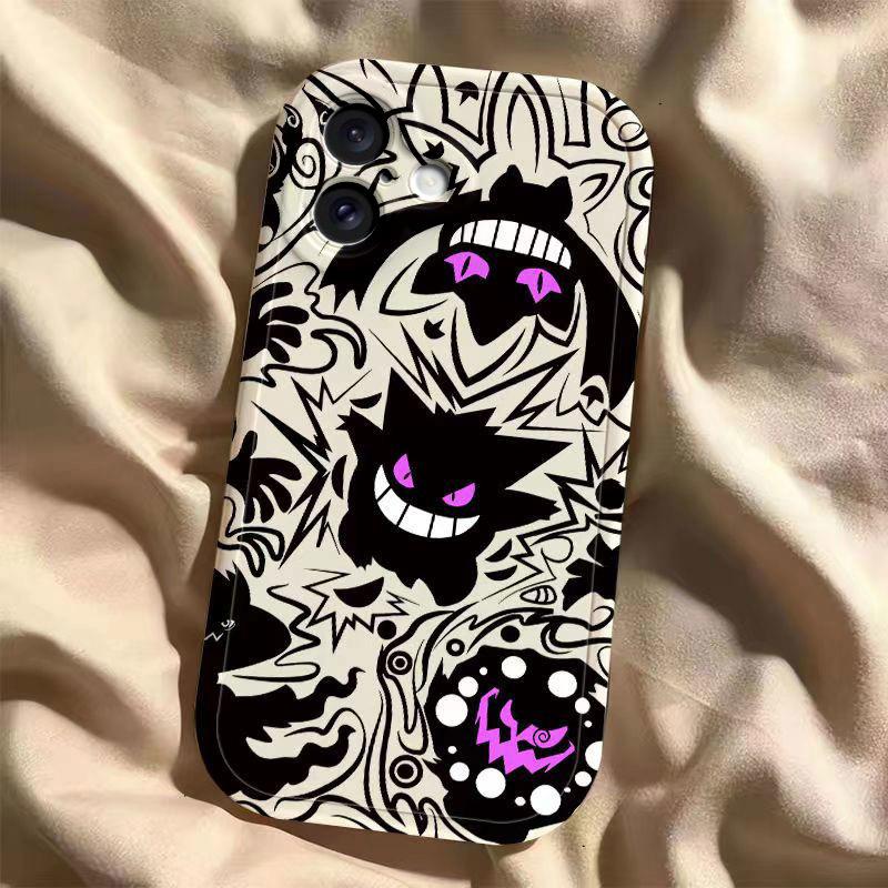 Ghost Gengar for Apple 16 Mobile Phone Case for IPhone15ProMax New 13 Protective Case 14pm Lens All-inclusive 11