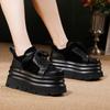 2025 Autumn/Winter Women's Cowhide Platform Lace-up Casual Shoes