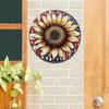 American Flag Sunflower Metal Wall Art, Rustic Round Aluminum Sign for Home Decor