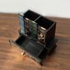 American Retro Wooden Pen Holder: Multi-functional Fake Book Desktop Storage Box and Home Study Ornament.