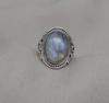 Rainbow Moonstone Ring: Handmade 925 Sterling Silver Boho Statement
