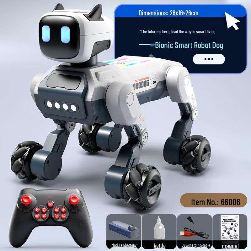 Smart AI Robot Dog with Voice Dialogue, Remote Control, Call Function, Item Pickup & Cannonball Shooter