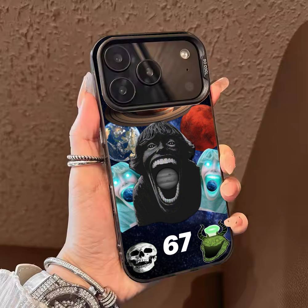 67 Six Seven Phone Case For iPhone 17,16,15,14,13,12,11,Pro Max,Plus Candy Silver Cover