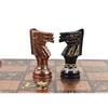 Luxury Brass and Metal Chess Set French Staunton Copper Black 30.48cm