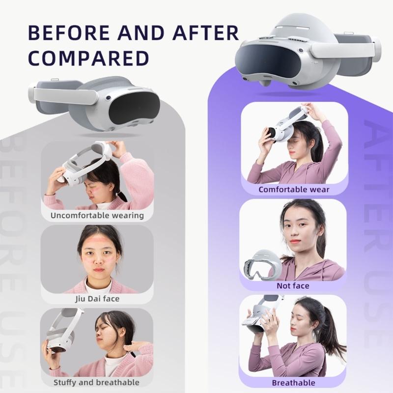 Lightproof Facial Cushion Interface Brackets for Pico 4 VR Headset Ice Cloth/PU Pads Frame Face Cushion Pads Accessory