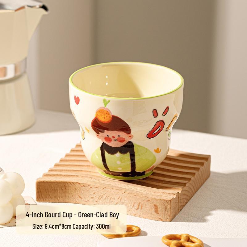 JingJingRS Cute Ceramic Gourd Mug for Family