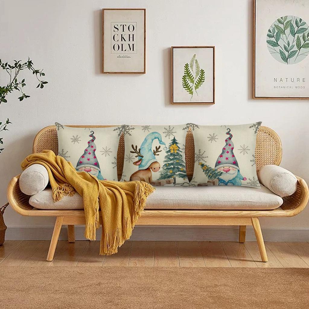 Kissenbezug mit Cartoon-Druck, Feiertagskissen, Sofakissenbezug für das Wohnzimmer