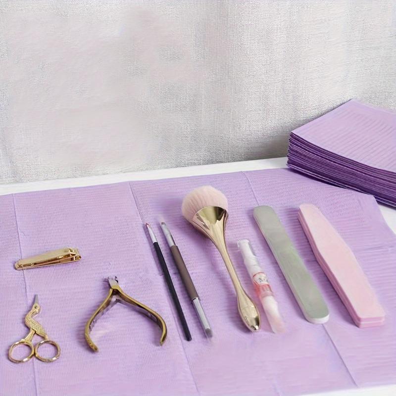 25/50/125PCS Purple Disposable Table Mat Waterproof Foldable Cleaning Pad Tattoo Beauty Nail DIY Cleaning Accessories