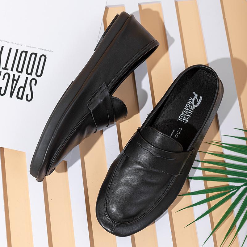 2025 direct supply new Doudou shoes men's fashion breathable casual leather shoes trendy and lightweight one-pedal lazy shoes