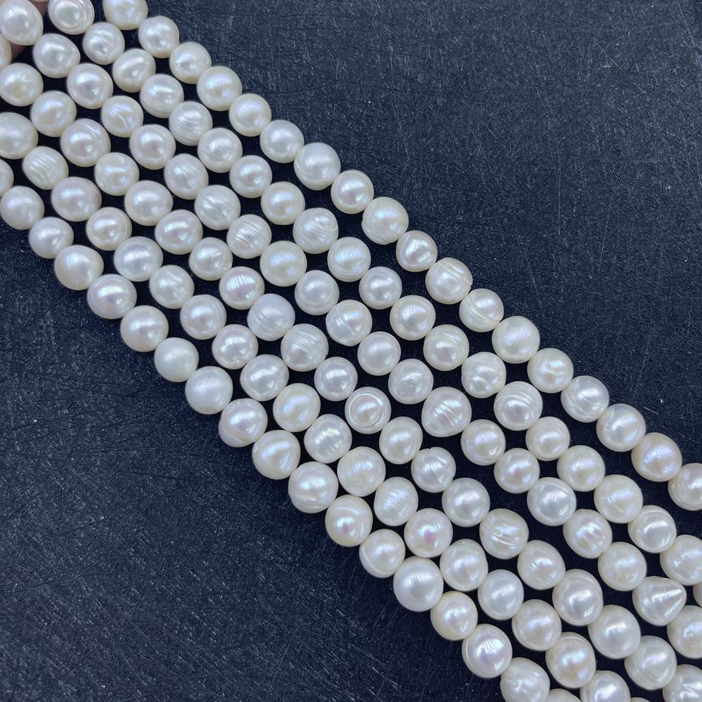 Nearround Vit Pärla 10-11mm För Smyckestillverkning DIY Halsband Armband Örhängen Tillbehör