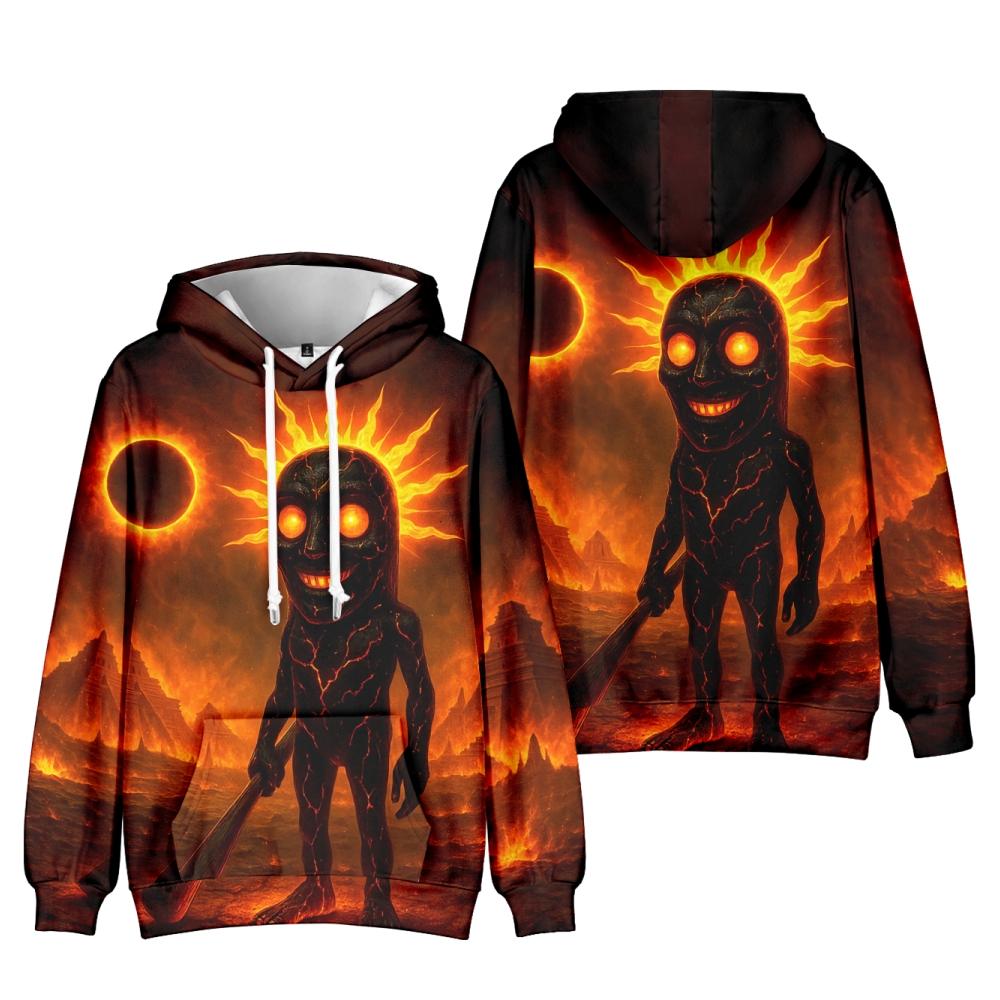 

Мужские и женские толстовки Tungtungtung Streetwear Harajuku Casual Cartoon Printed Hooded Pullover Sweatshirts XS оранжевый