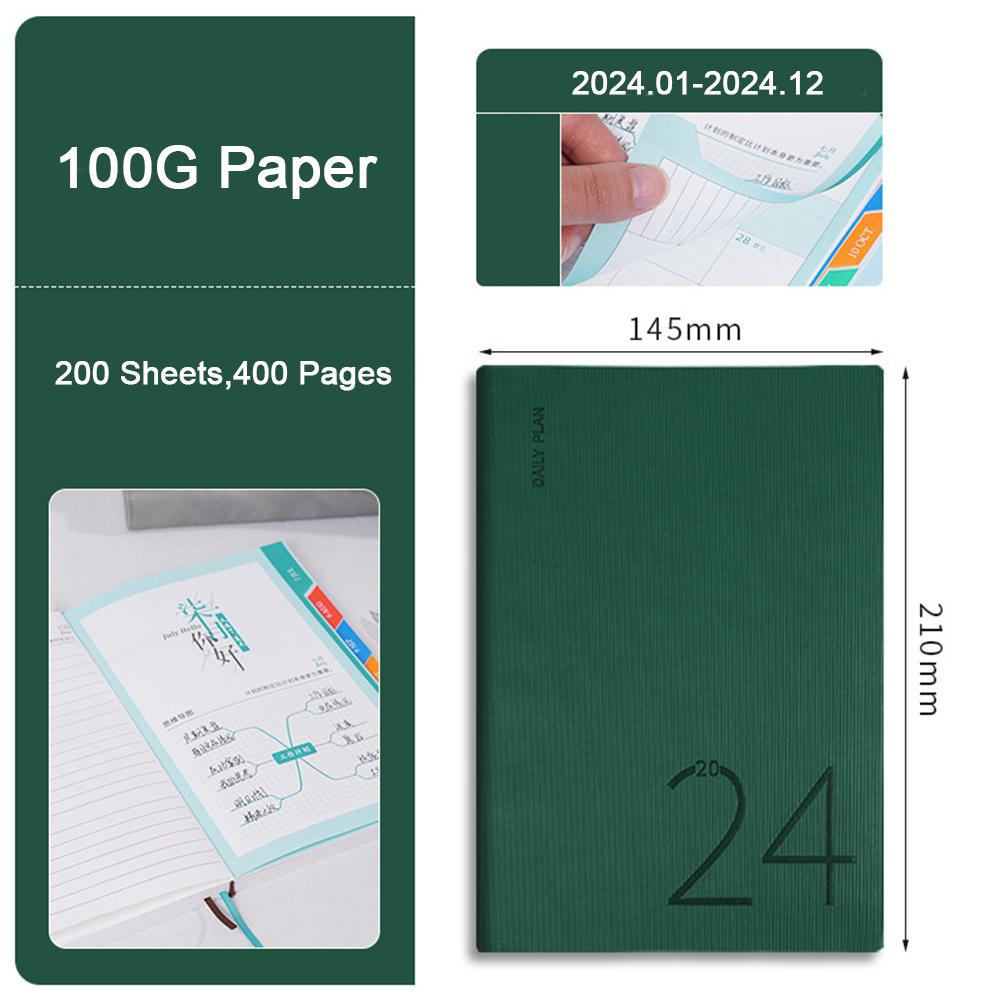 (Можно выгравировать логотип) Книга делового расписания на 2024 год, книга студенческого ежедневного планирования на 365 дней, книга планов, книга записей, блокнот, книга самодисциплины A5