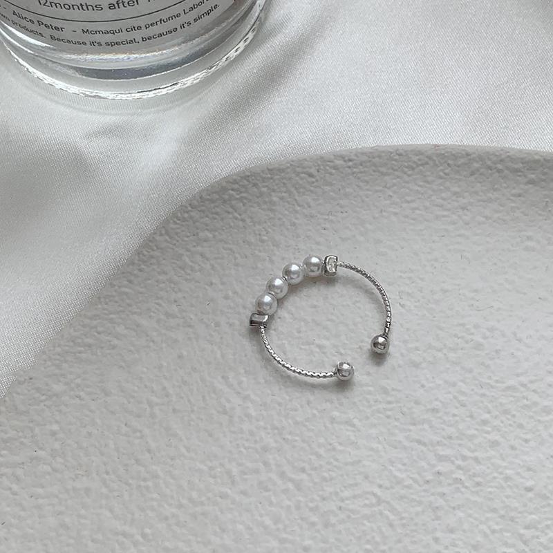 Elegant Adjustable Pearl Fairy Ring: Trendy, Versatile, and Fashionable for Women. Adjustable Open Ring