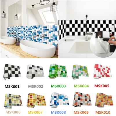 Mosaic Self-adhesive Removable Color Wall Tiles Stickers Bathroom Kitchen Tile Decals Waterproof Mosaic Decorative Sticker Roll