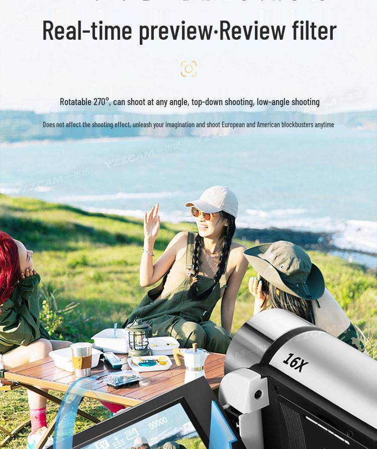 Professional HD Flip-Screen Campus Camera - Retro CCD for Students and Parties