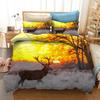 Sunset Deer 3D Printed Bedding Set Duvet Covers Pillowcases Comforter Bedding Set Bedclothes Bed Linen