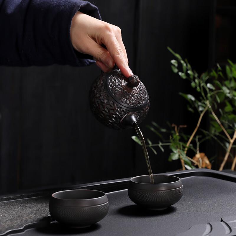 Shijiana Hand-Carved Purple Clay Teapot