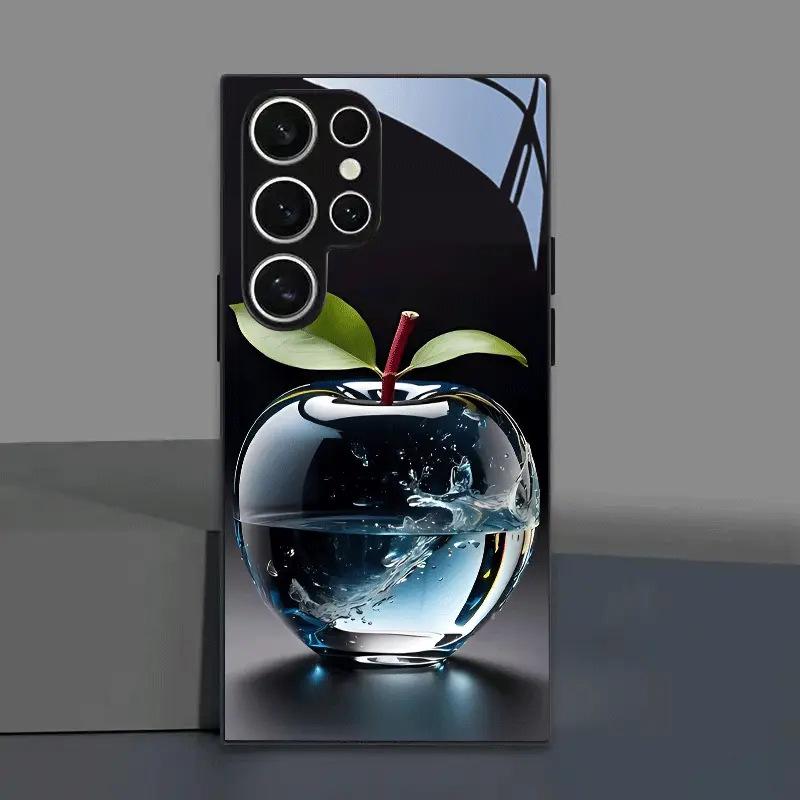 Foreign Trade Three-dimensional Crystal Tempered Glass Samsung S23plus Mobile Phone Case SamsungS24Ultra