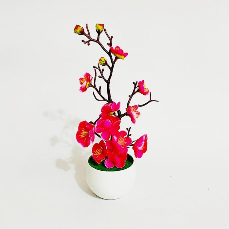 Artificial Potted Flower Tree Faux Foliage Plant for Living Room Office Decoration