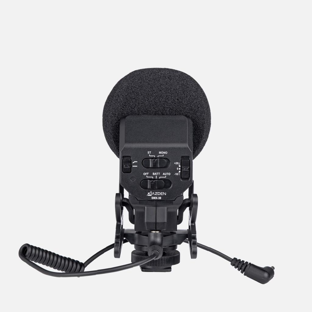 AZDEN K External Camera Unidirectional and Requires Two AA Shock and Windscreen SMX-30II Microphone, Stereo/Mono Switchable, Superdirectional,