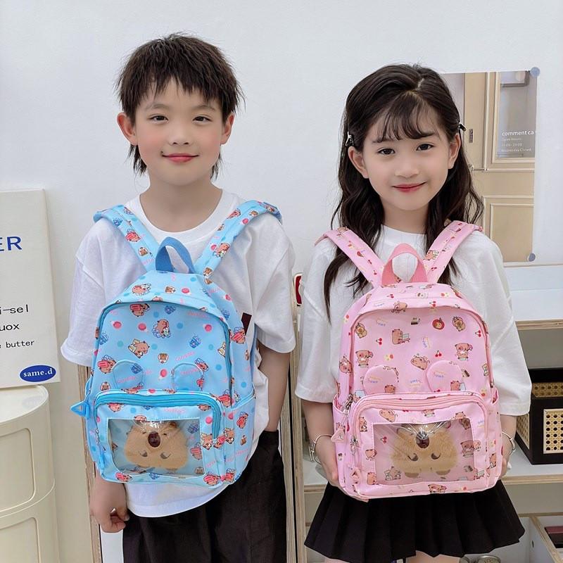 Capybara Backpack Children Cartoon Itabag Adjustable Shoulder Straps Schoolbag