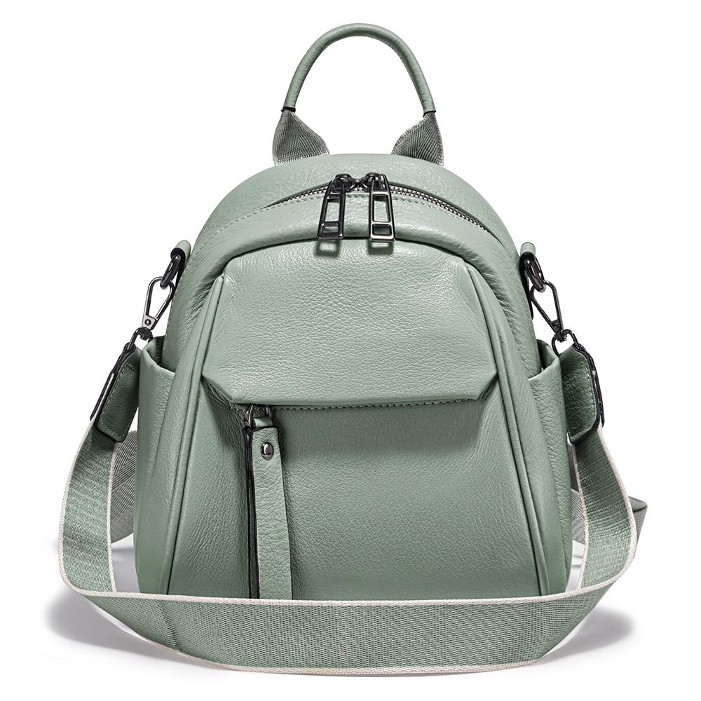 

Маленький женский рюкзак Zency Soft из натуральной кожи озеро зеленый